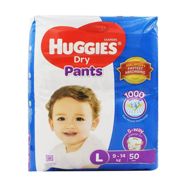 Huggies Dry Pants Diaper L(9-14)kg - 50 pcs
